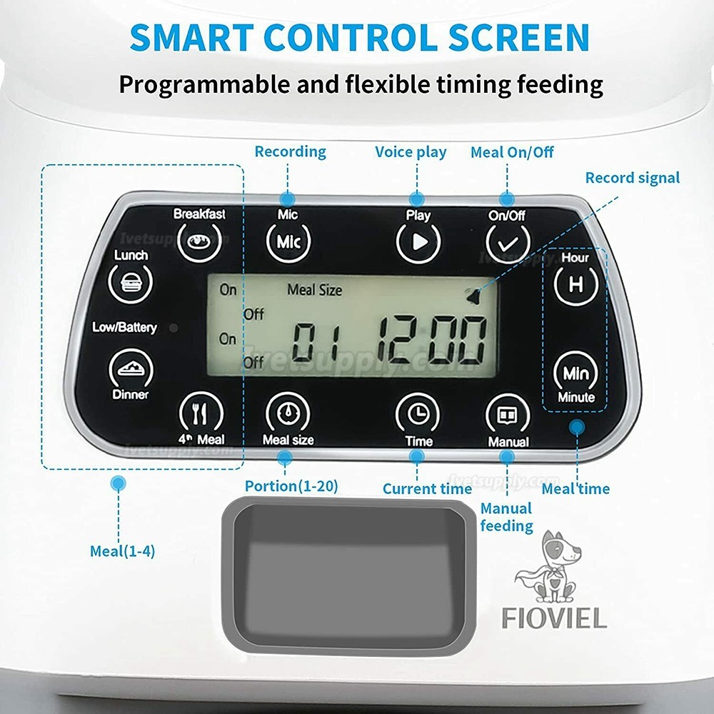 Automatic Cat Feeder 4.5L Timed Cat Feeder with Window LCD